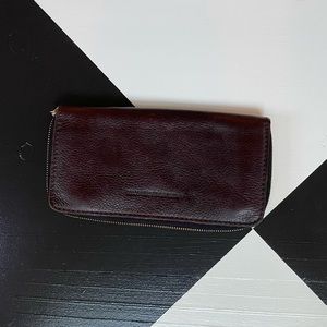 Portland Leather Goods accordion zipper wallet in pebbled cold brew brand new